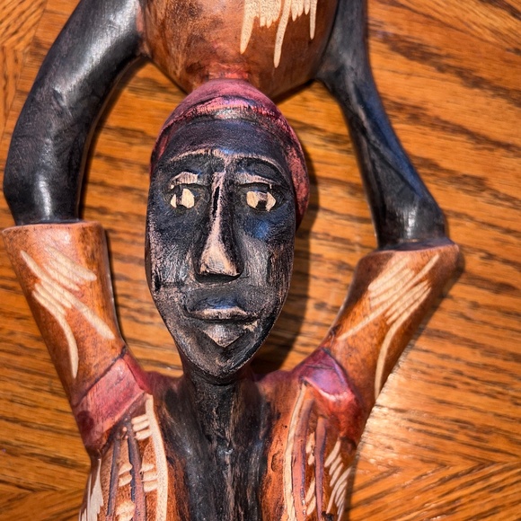 Hand Carved Wood Statue - EUC - Picture 6 of 13